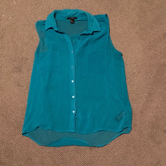 Forever 21 button up sheer top - Picture 1 of 4